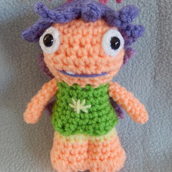 Made to order, Hand crocheted Wallykazam Similar Libby Light Sprite like Fairy Amigurumi Doll