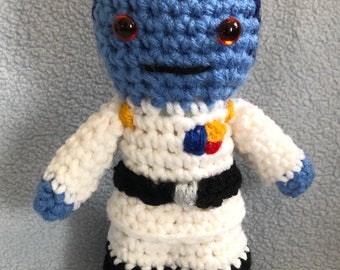 Made to order, Hand crocheted Star Wars Rebels like Doll Grand Admiral Thrawn Amigurumi Doll Blue Alien
