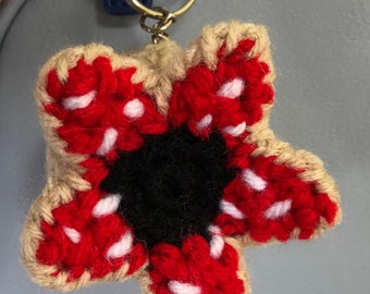 Made to order, Hand Crocheted mini Keychain Stranger Things Demogorgon plant Creature