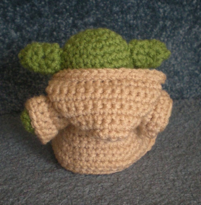 Made to order, Hand crocheted Star Wars like Yoda with Cloak Amigurumi Doll image 2