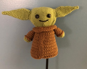 Made to order, Hand crocheted Star Wars Baby Yoda Golf Club Head Cover Doll