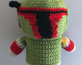 Made to Order, Hand crocheted Star Wars Boba Fett The Mandalorian Golf Club Head Cover Doll Choose Size