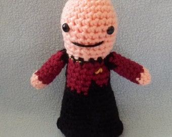 Made to order, Hand crocheted Captain Jean-Luc Picard Star Trek The Next Generation Amigurumi Doll