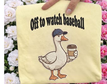 Off to Watch Baseball PNG, Funny Baseball Mom Goose Design (Digital Download)