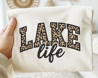 Lake Life PNG, Leopard Print Lake Shirt Design, Summer Vacation PNG, Cabin Lake Graphic, Trendy Lake Life Shirt (Digital Download)
