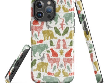 Alpine Yuletide iPhone Case | Scandinavian Folk Art Winter Wildlife Pattern