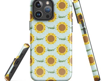 Mid Century Sunflower iPhone Case | Grasshopper Business | Scandinavian Botanical Phone Case | Meadow Society