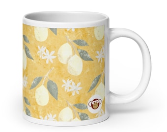 Sunny Limoncello Tasse - Mediterrane Zitrus Blumenkaffeetasse