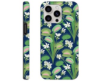 The Curious Flytrap Phone Case – Whimsical Botanical Cottagecore iPhone Cover