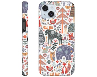 Boreal Forest Biome Phone Case | Scandinavian Folk Art Woodland Original Design