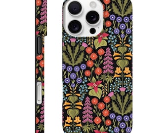 Midnight Botanical Phone Case – Moody Floral Cottagecore Botanical iPhone Cover