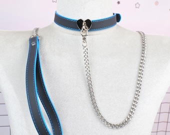 Collana girocollo a forma di cuore in pelle PU che cambia colore e che cambia colore, regolabile e sensibile alla temperatura, con ciondolo gotico, dolce collana punk, regalo per lei.