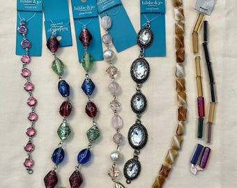 7 geassorteerde vintage strengen glaskralen Hildie & Jo: armband, ketting, sieraden