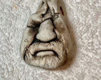 Vintage Handmade Artisan Clay Pottery Troll Gnome Pendant Bead