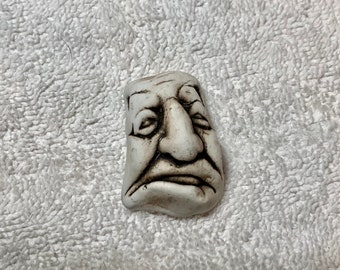 Vintage Handmade Artisan Pendant Clay Pottery Troll Gnome Bead Jewelry Making Supply