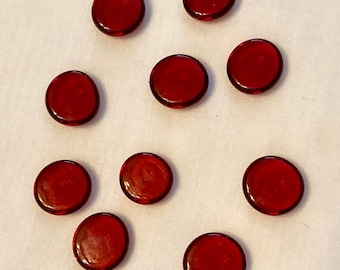 15 massieve rode glas-in-lood cabochons: 19 mm koepelvormige accenten voor terraria, aquaria en ambachtelijke projecten