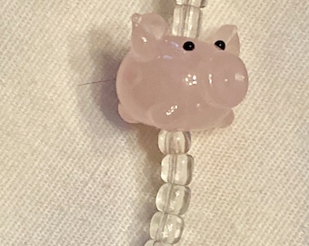 Paar lampwork roze varkensglaskralen: handgemaakt, kralen, JewelryCraft Supply
