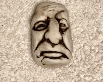 Vintage Handmade Artisan Clay Pottery Troll Gnome Pendant Bead Jewelry Making supply