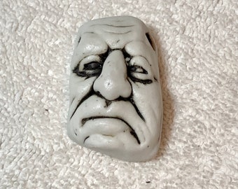 Vintage Handmade Artisan Clay Pottery Troll Gnome Pendant Bead Jewelry Making Supply