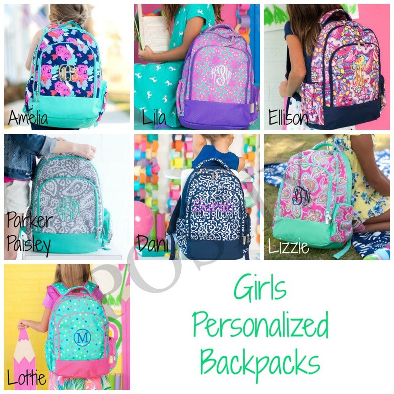 Monogrammed Girls Backpack Set Personalized Backpack and Etsy