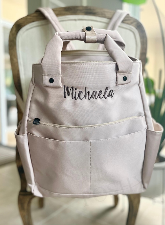Personalized Diaper Backpack, Canvas Baby Bag, New Mom Gift