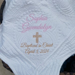 Personalized Baptism Quilt , Baptism Gift for Boy ,New Baby, Christening Gift,  New Baby, Baptism Blanket , Gift for Baby Shower