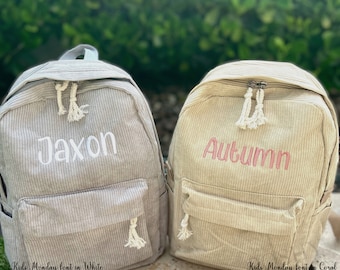 School Backpack, Kids Backpack, Personalized Backpack, Corduroy Backpack N