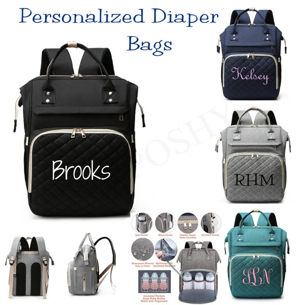 Diaper Bag, Personalized Diaper Bag, Monogrammed Diaper Bag, Monogram, Baby Shower Gift, Mommy Bag