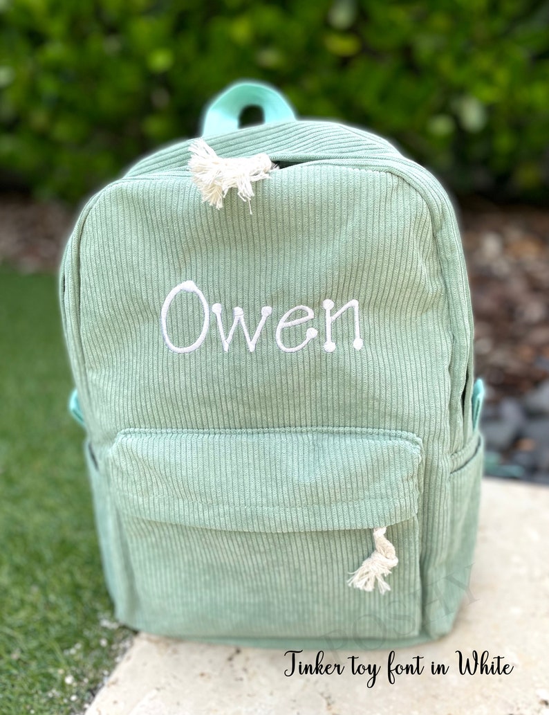 School Backpack, Kids Backpack, Personalized Backpack, Corduroy Backpack N image 5