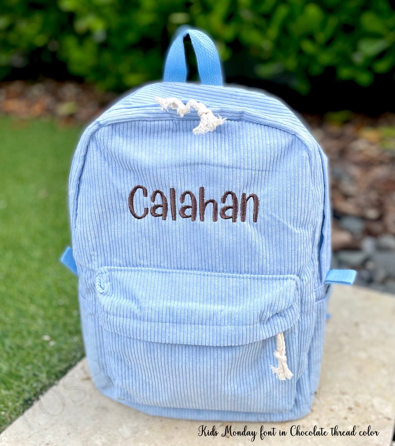 School Backpack, Kids Backpack, Personalized Backpack, Corduroy Backpack N image 4