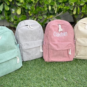 School Backpack, Kids Backpack, Personalized Backpack, Corduroy Backpack N imagem 2