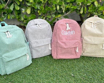 Kids Backpack, Personalized Backpack, Corduroy Backpack, School Backpack