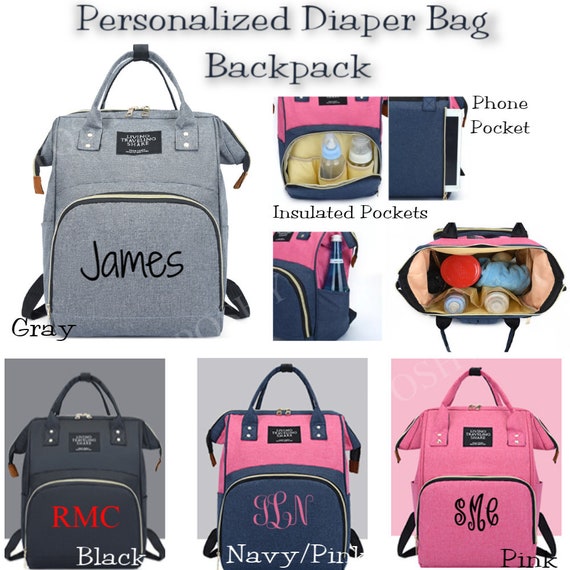 monogrammed diaper backpack