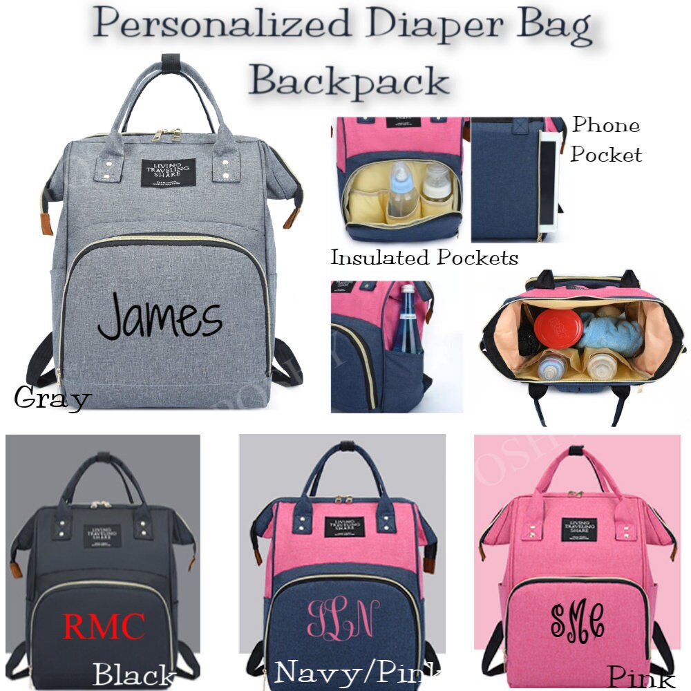 Diaper Bag Backpack Mummy Monogrammed Baby Diaper Bag Backpack Person…