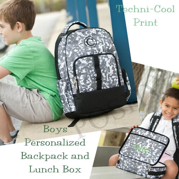 boys backpack with lunch bag