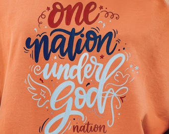 One Nation Under God PNG, Faith PNG, Patriotic PNG, American Png, Whimsy Png, Girly Png, Dainty Png, Coquette Png, Memorial Day Png