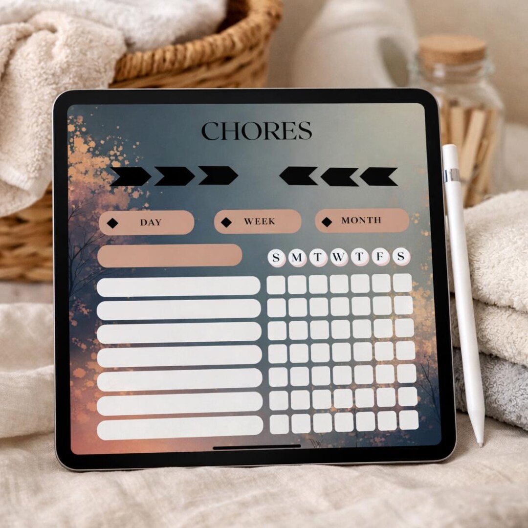 Chores Planner Page | Digital Household Chore Tracker PDF | Minimal ...