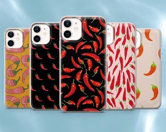 Hot Pepper Phone Case Summer Pattern Cover for iPhone 17Pro, 17e, 16Pro, 15, 14, 13, 12, Samsung S26, S25, S24, A56, A16, Pixel 10A, 9A