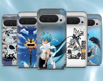 Soul Eater Phone Case Blue Anime Cover for Google Pixel 10, 10Pro, 9, 9A, 9Pro, 8, 7, Samsung A56, S26, S25, A16, iPhone 17Pro, 17, 16e, 15