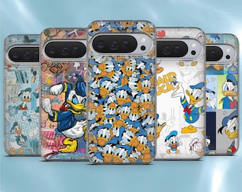 Donald Duck Phone Case Funny Cartoon Cover for Google Pixel 10, 10Pro, 9, 9A, 9Pro, 8, 7, Samsung A56, S26, S25, A16, iPhone 17Pro, 17