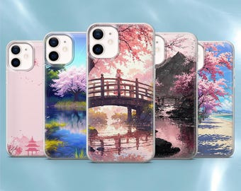 Nature Sakura Phone Case Japanese Blossom Cover for iPhone 17Pro, 17e, 16Pro, 15, 14, 13, 12, Samsung S26, S25, S24, A56, A16, Pixel 10A, 9A