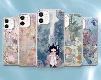 Aya Takano Phone Case Japanese Doll Cover for iPhone 17Pro, 17e, 16Pro, 15, 14, 13, 12, Samsung S26, S25, S24, A56, A16, Pixel 10A, 9A