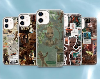 Baby Groot Phone Case Cute Marvel Cover for iPhone 17Pro, 17e, 16Pro, 15, 14, 13, 12, Samsung S26, S25, S24, A56, A16, Pixel 10A, 9A, 8, 7A