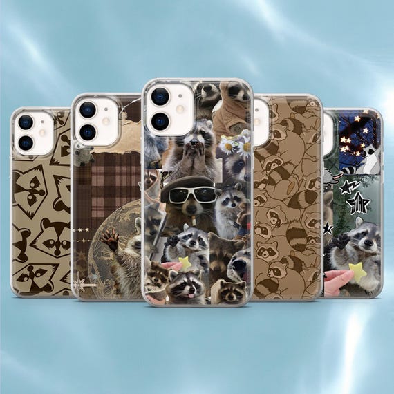 Racoon Phone Case Animal Meme Funny Raccoon Cover for iPhone 17Pro, 17e, 16Pro, 15, 14, 13, Samsung S26, S25, S24, A56, A16, Pixel 10A, 9A