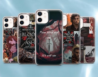 Bookish Phone Case Blood and Ash Cover for iPhone 17Pro, 17e, 16Pro, 15, 14, 13, 12, Samsung S26, S25, S24, A56, A16, Pixel 10A, 9A, 8A, 7A