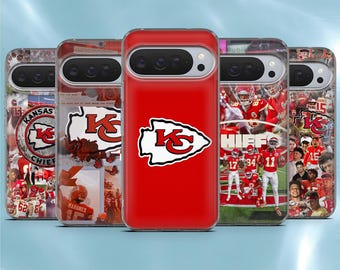 Chiefs Phone Case Kansas Football Cover for Google Pixel 10, 10Pro, 9, 9A, 9Pro, 8, 7, Samsung A56, S26, S25, A16, iPhone 17Pro, 17