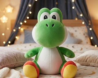 Peluche Kawaii Yoshi / Peluche de la película Super Mario Galaxy, lindo dinosaurio de peluche de 21 cm, regalo para niños gamers, lindo juguete de Mario
