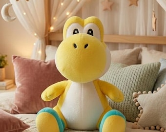 Peluche de Yoshi amarillo, 21 cm, dinosaurio limón de peluche, inspirado en la película Super Mario Galaxy, lindo juguete de Mario para niños, Yoshi
