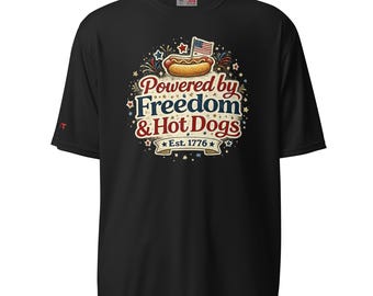 Powered by Freiheit Hot Dogs Shirt | 4. Juli Grill T-Shirt