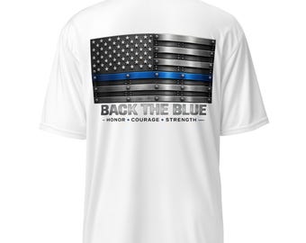 dünne blaue Linie Leistungs-Hemd | Back The Blue Ersthelfer T-Shirt